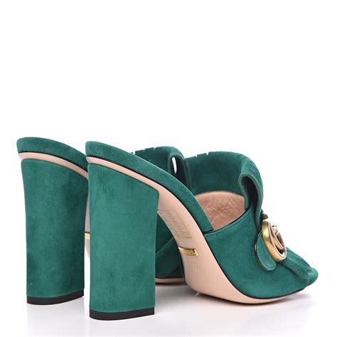 gucci mules green|gucci suede mules.